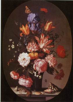 Floral, beautiful classical still life of flowers.071
